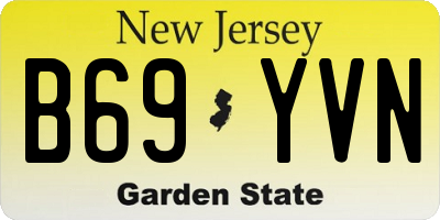 NJ license plate B69YVN