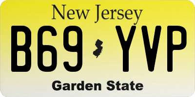 NJ license plate B69YVP