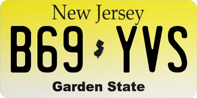 NJ license plate B69YVS