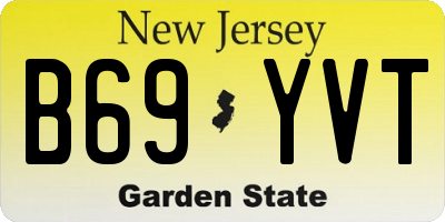 NJ license plate B69YVT