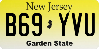 NJ license plate B69YVU