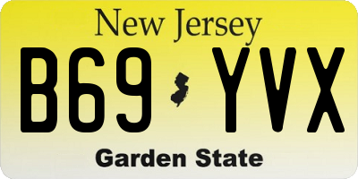 NJ license plate B69YVX
