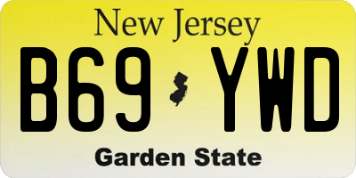 NJ license plate B69YWD