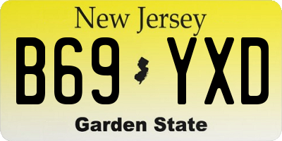 NJ license plate B69YXD