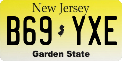 NJ license plate B69YXE