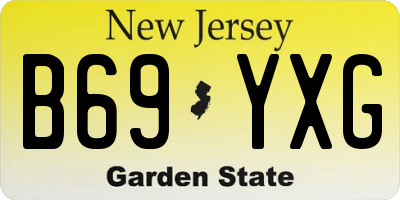 NJ license plate B69YXG
