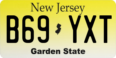 NJ license plate B69YXT