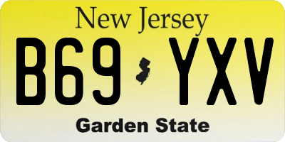 NJ license plate B69YXV