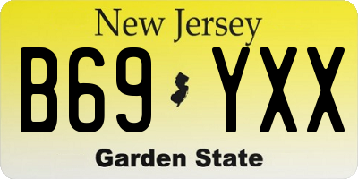 NJ license plate B69YXX