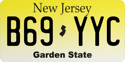 NJ license plate B69YYC