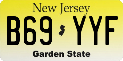 NJ license plate B69YYF