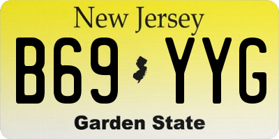 NJ license plate B69YYG