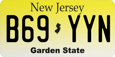 NJ license plate B69YYN