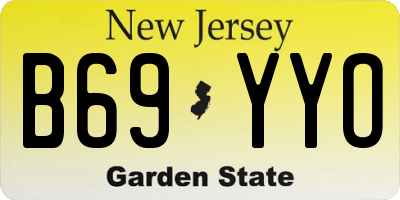 NJ license plate B69YYO