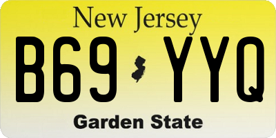 NJ license plate B69YYQ
