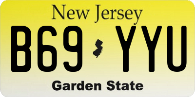 NJ license plate B69YYU