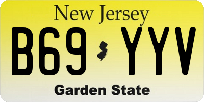 NJ license plate B69YYV