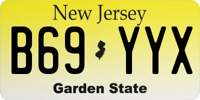 NJ license plate B69YYX