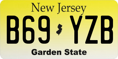 NJ license plate B69YZB
