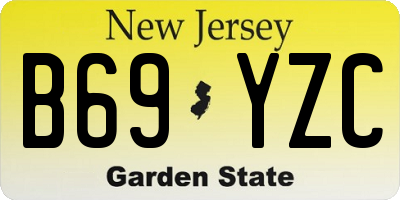 NJ license plate B69YZC
