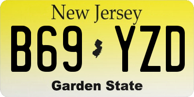 NJ license plate B69YZD