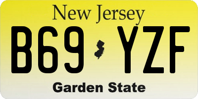 NJ license plate B69YZF