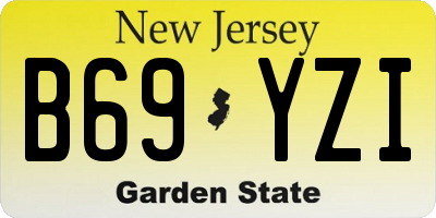 NJ license plate B69YZI