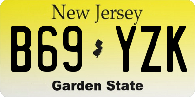 NJ license plate B69YZK