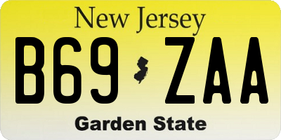NJ license plate B69ZAA