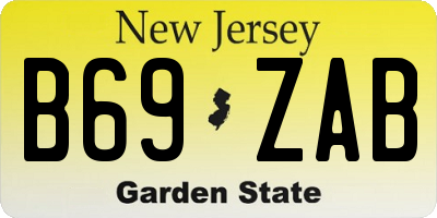 NJ license plate B69ZAB