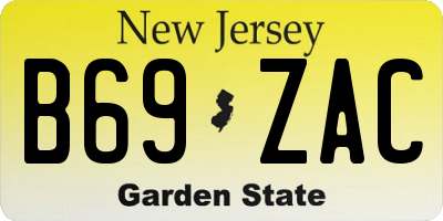 NJ license plate B69ZAC