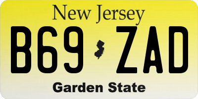 NJ license plate B69ZAD