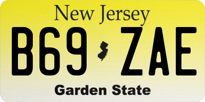 NJ license plate B69ZAE