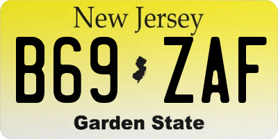 NJ license plate B69ZAF