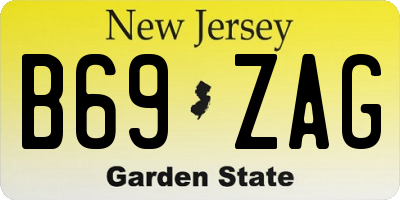 NJ license plate B69ZAG