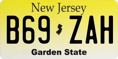 NJ license plate B69ZAH