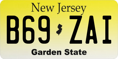 NJ license plate B69ZAI