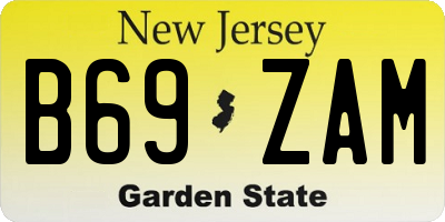 NJ license plate B69ZAM