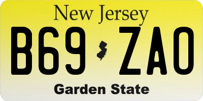 NJ license plate B69ZAO