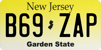 NJ license plate B69ZAP