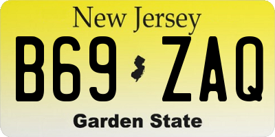 NJ license plate B69ZAQ