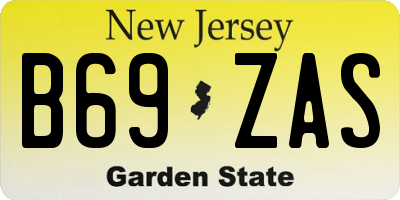 NJ license plate B69ZAS
