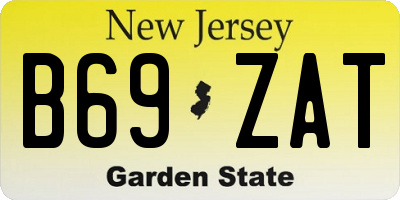 NJ license plate B69ZAT
