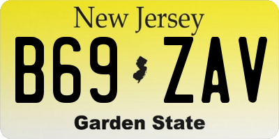 NJ license plate B69ZAV