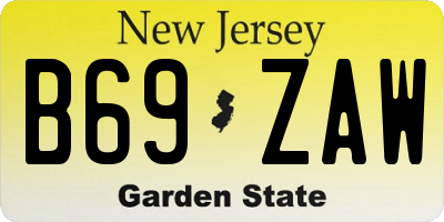 NJ license plate B69ZAW