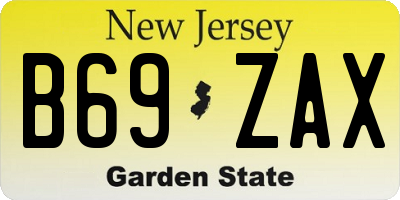 NJ license plate B69ZAX