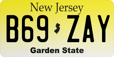 NJ license plate B69ZAY