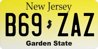 NJ license plate B69ZAZ