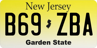NJ license plate B69ZBA