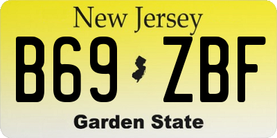NJ license plate B69ZBF